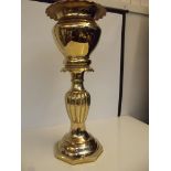 Polished brass jardiniere and stand, height 66cm