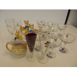 Collection of Babycham glasses, two Cherry B glass
