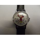 Mickey Mouse wristwatch currently ticking, Swiss m