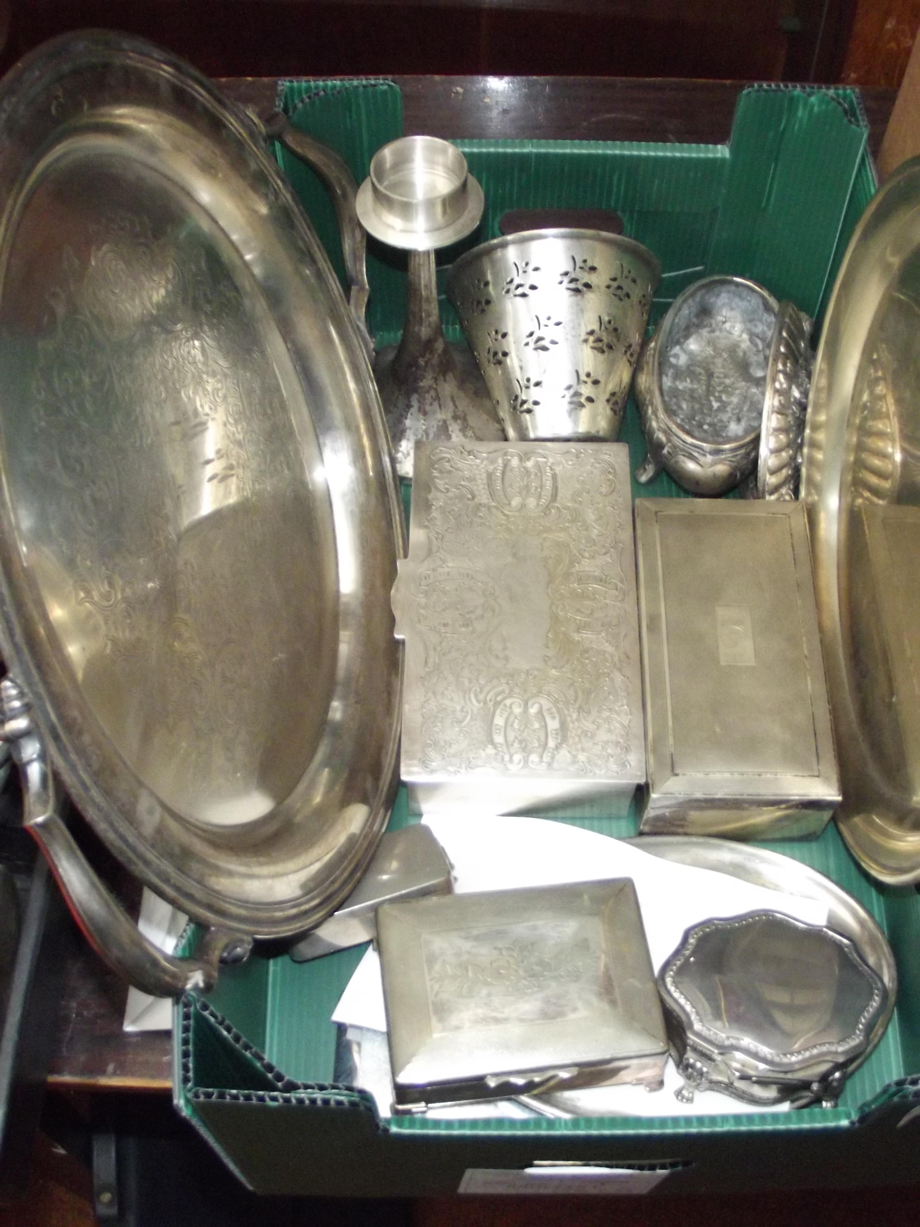 Cigarette box and other metal ware