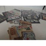 Collection of International bank notes together wi