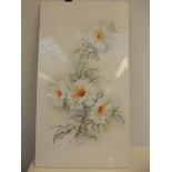 Large ceramic centre piece tile with floral decora