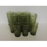 Set of 12 green glasses with original paper packin