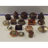 Group of 17 various trinket/pill boxes