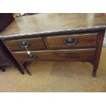 Two over one Victorian chest of drawers on casters