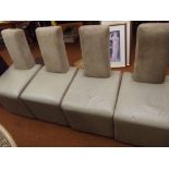 4 modern suede and leather chairs