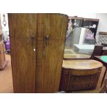 1950's walnut dressing table and wardrobe by Shrag