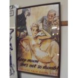 Framed reproduction propaganda poster