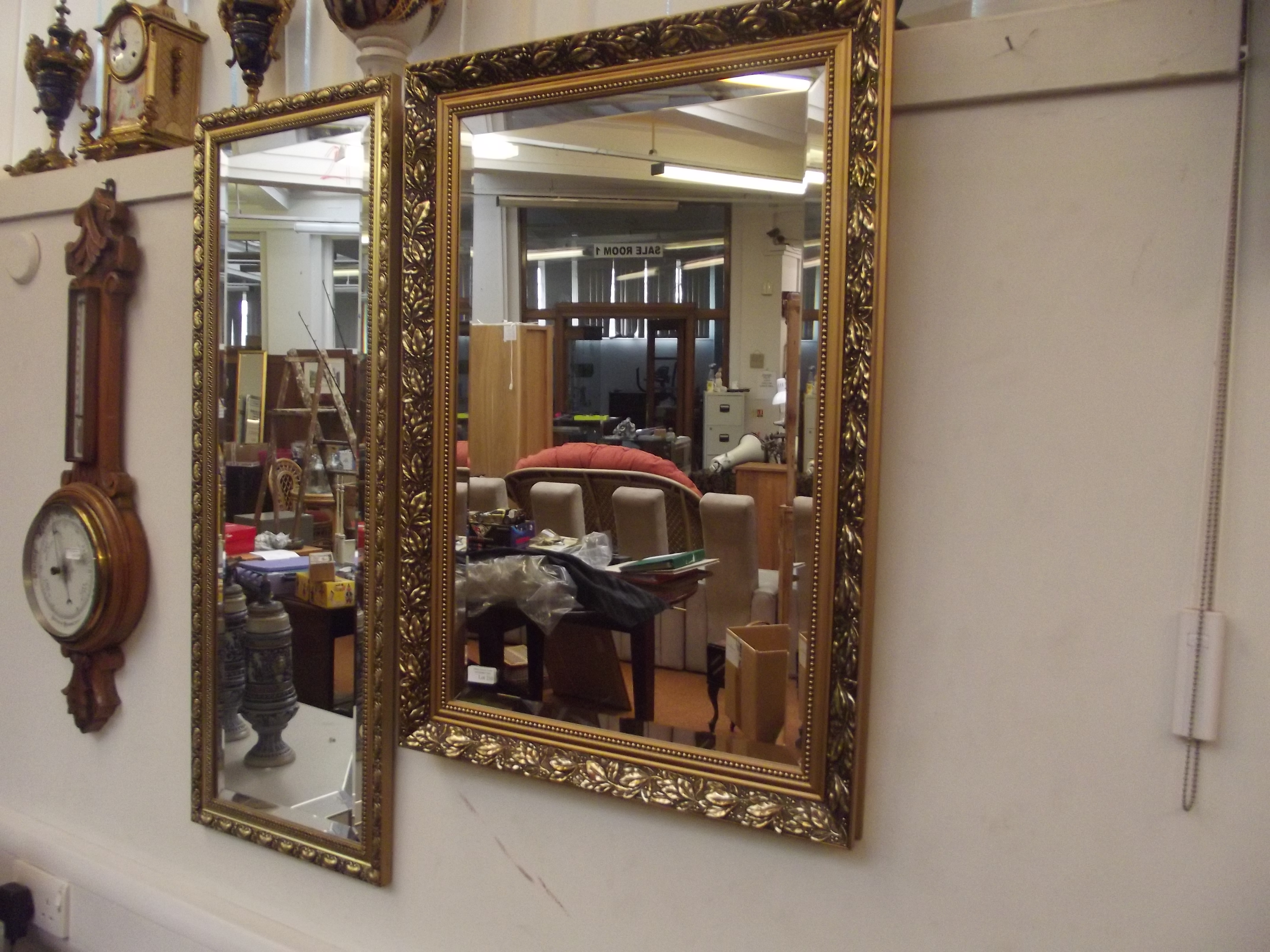 Two gilt framed mirrors