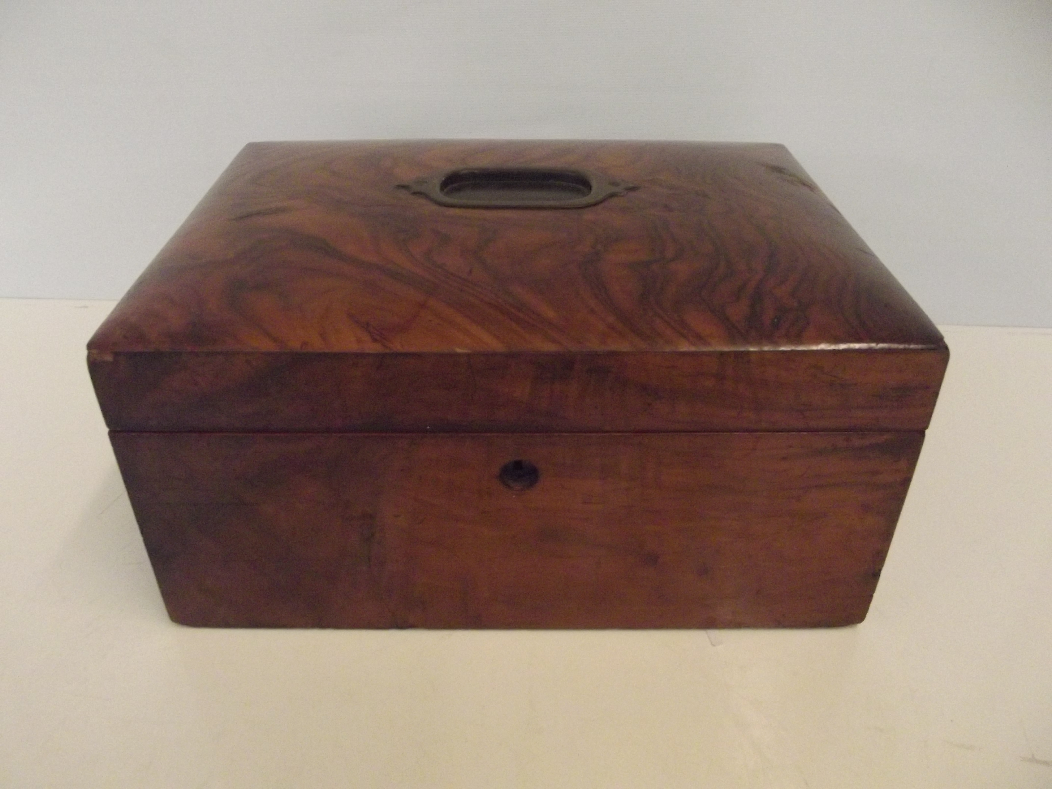 Victorian walnut sewing box