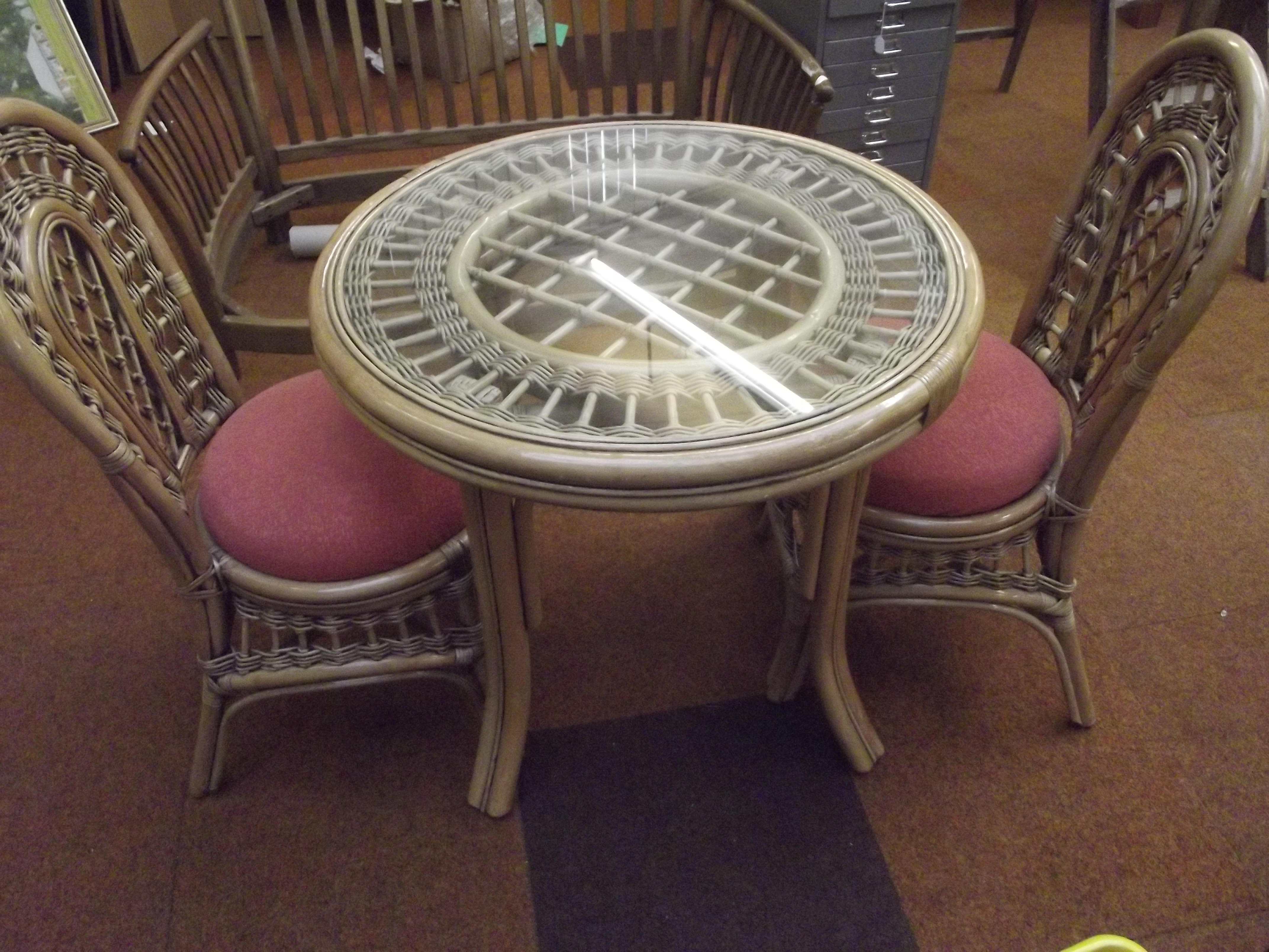 Wicker conservatory table and chairs