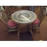 Wicker conservatory table and chairs