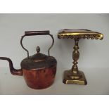 Brass stand and copper kettle