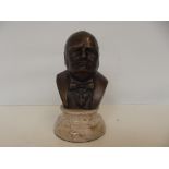 Bronze Winston Churchill bust, height 15cm
