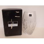 Royal Doulton cut glass vase with original box, 26