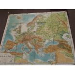 Vintage Philips wall map of Europe