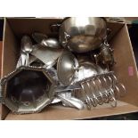 Box of silver plated ware