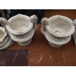 Pair of twin handled planters