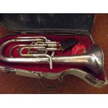 Cased euphonium by Besson & Co prototype medal of honour. 19th Century