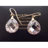 9ct Gold Earrings (Pink Stones)