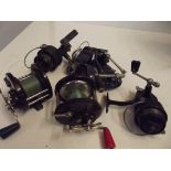 Collection of vintage fishing reels to include two