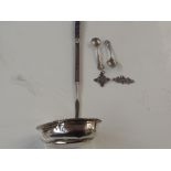 Georgian silver and baleen toddy ladle together wi
