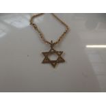 9 carat gold bracelet with Star of David pendant