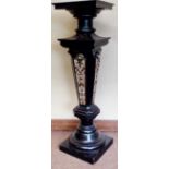 Early 20th century ebonised pedestal, tapering for