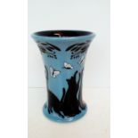 Moorcroft vase, "Lucky Black Cat", 16 cm high