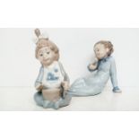 Lladro figure of a baby boy together with a Nao fi