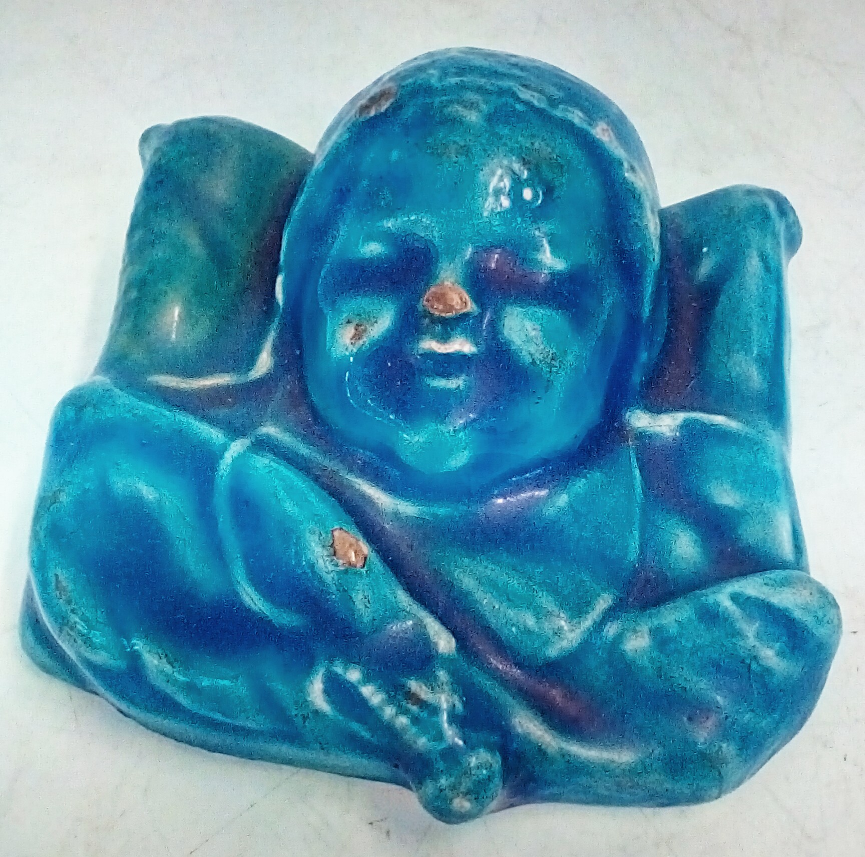 Blue glazed child study (possibly Bernard Moore?),
