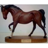 Royal Doulton 'Spirit of Freedom' horse on wooden