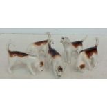 Group of five Beswick Beagles, all in good order