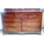 Early 19th century mahogany mule chest, three shor