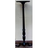 Edwardian mahogany plant stand, leaf capped and re
