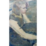 1960's portrait of a lady, signed Highet, 50 cm x 35 cm.