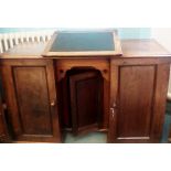 Victorian twin pedestal slope-top desk, pedestals