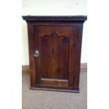 18th century oak pot cupboard, three plank back, d