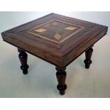 19th century parquetry inlaid apprentice table on