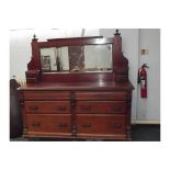 Large Victorian mirrored sideboard with 6 drawers