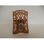 Wooden Fretwork pocket watch holder and pocket wat