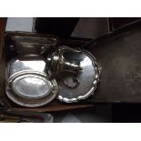 Box of silver plated items