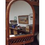 Wicker framed mirror