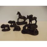 Six resin figures