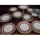 Victorian part dinner set 6 comports and 15 dinner