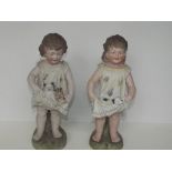 Pair of early 20th century bisque group figures 33