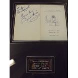 Menu card signed by George Martin, David Nickson a