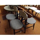 Set of 4 1970s dining chairs in the style of Ernest Gomme