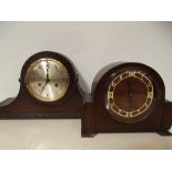 2 1930'S oak mantel clocks