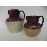 2 Lamboth Doulton stone ware jugs with hunting sce